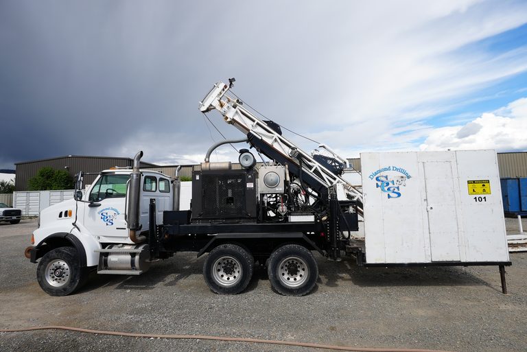 Boart Longyear LF90D Drill Unit 101, full rig on Sterling LT8500 carrier.