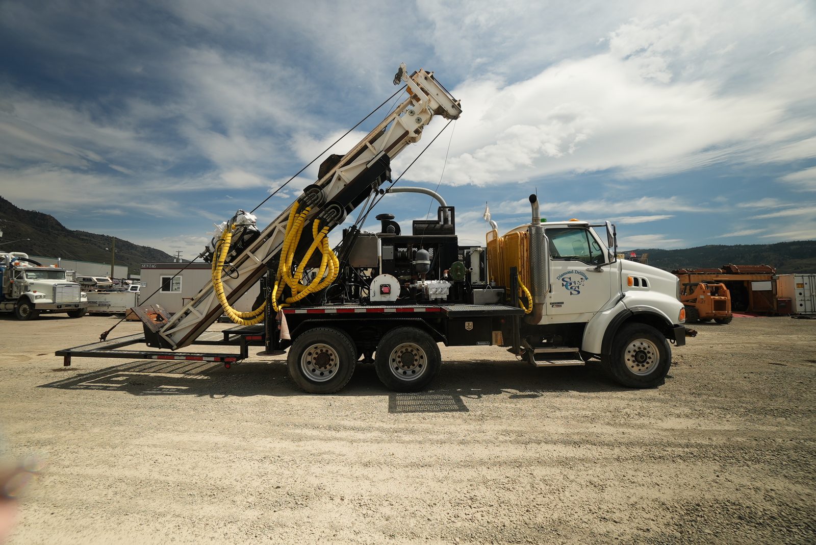 Full side view of sold LF90D Drill Unit 102 on its Sterling carrier.